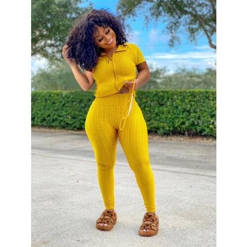 Casual Sportsuit Women Two Piece Set Short Sleeve Jacket Zipper Coat + Long Pants Streetwear Jogging Clothes For Women Outfit