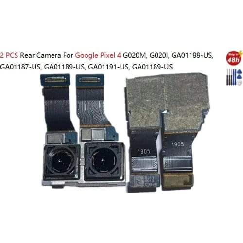 2 PCS Rear Camera for Google Pixel 4 Back Camera Pixel4 Rear Camera Module for Google Pixel4 Phone Flex Cable Parts
