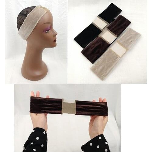 3PCS Non-slip Adjustable Soft Velvet Women Lace Wig Grips Headband Hair Band Lace Parting Wig Grip Hair Band For Demarcation