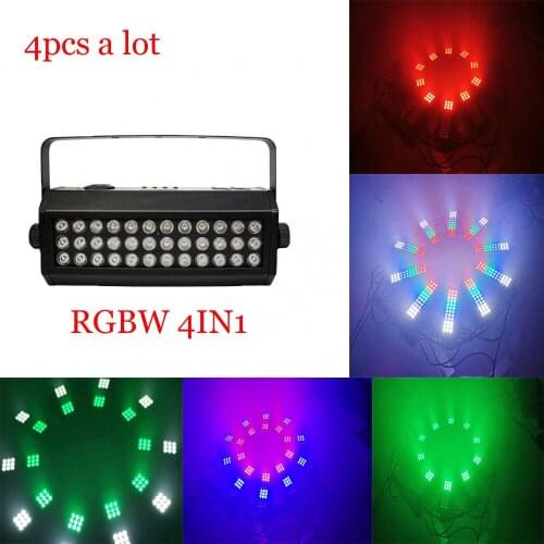 4pcs/lot LED 72W Strobe light RGBW 4IN1 Subsection Stage Lighting LED Wash Light for DJ Party