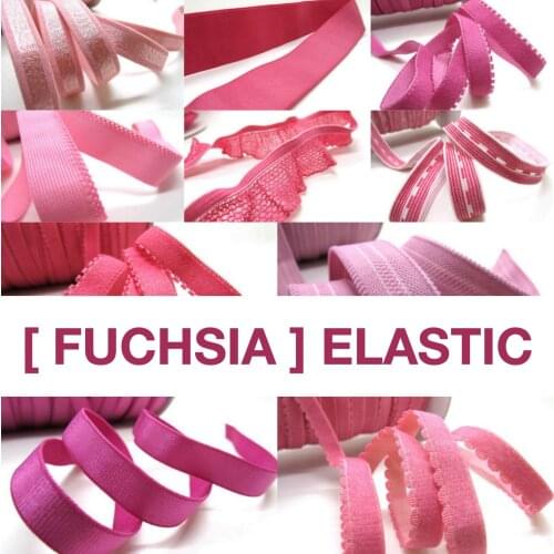 6 Yards FUCHSIA Color Decorative Pattern Lingerie Elastic|Headband Elastic|Skinny Elastic|Narrow Stretch Lace|Bra Strap