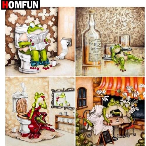 HOMFUN Full Square/Round Drill 5D DIY Diamond Painting "Cartoon frog" 3D Embroidery Cross Stitch 5D Decor Gift