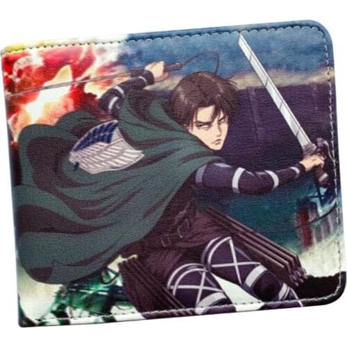 Anime Attack On Titan Cosplay Bi-Fold Wallet PURSE With Coin Pocket Credit Card Holder for Young