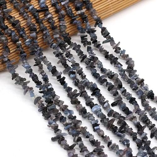 Natural Black Agates Beads 40CM Irregular Shape Gravel Stone Beads For Jewelry Making DIY Necklace Bracelet 3x5-4x6mm