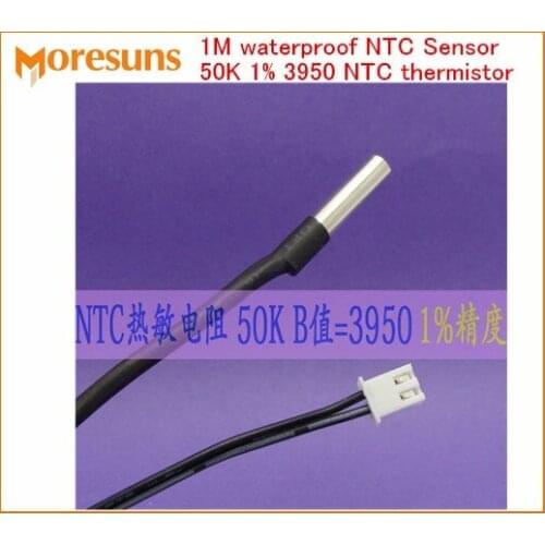 Fast Free Ship 5pcs/lot Temperature sensor probe 5*25MM,cable length 1M Waterproof NTC Sensor 50K 1% 3950 NTC thermistor
