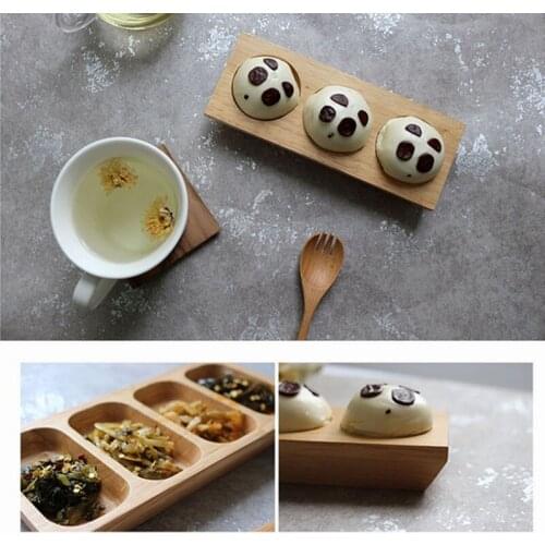 Wooden Separated Tableware Dessert plates Seasoning Disk Serving Tray for Home/Hotel/Bar Dishes Plate