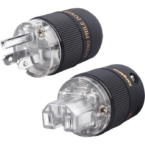 HiFi Audio US Plug Rhodium-plated IEC Connector Amplifier Power Cord - ( Transparent )