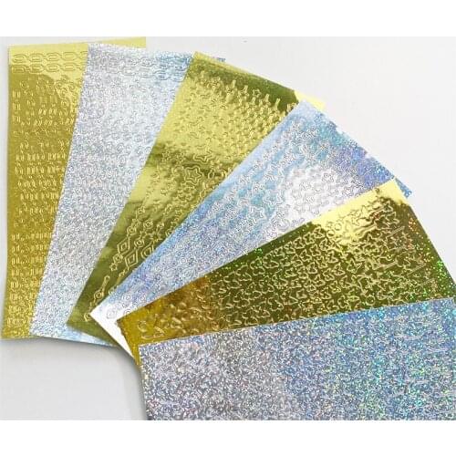 Korean Gilding Chain Butterfly Laser Sticker Scrapbooking Idol Card Christmas Gift Deco Kawaii Stationery Decorative Stickers