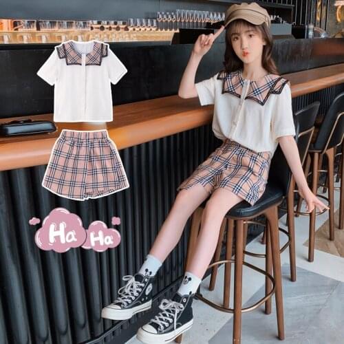 2021 summer Girls clothes Sets fashion print pattern Embroidery Children Tracksuit Children clothing suit baby 2Pcs 2-13 years