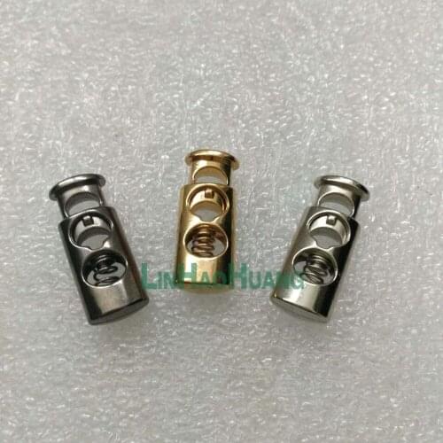 Wholesale 30pcs/lot oval metal alloy stoppers toggle cord locks Drawstring lock with hole 2015072808