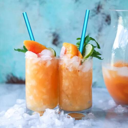 Wholesale Matt Finished Blue Alu. Straws 50pcs/lot Bar Party Restaurant Use