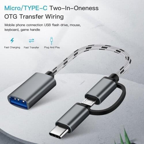 2 In 1 USB 3.0 OTG Adapter Cable Type-C Micro USB To USB 3.0 Interface Converter For Cellphone Charging Cable Line In Stock