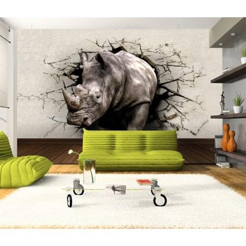 Custom 3D three-dimensional wallpaper animal mural living room sofa background wall childrens room seamless wall cloth cartoon