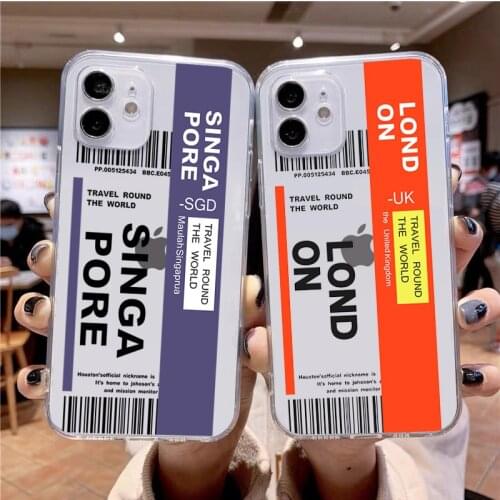 Vintage Art Label Transparent Soft Phone Case For IPhone 12 Mini 11 Pro Max XR XS XSMax X 5 5S SE 2020 6 7 8 Plus TPU Cover