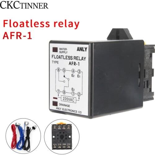 AFR -1 AC220V 50/60hz Liquid Level Controller Relay Water Level Switch Automatic Water Supply Drainage With Base and 2M Probe