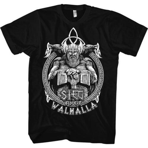 Unique North God Odin Viking Walhalla T-Shirt. Summer Cotton O-Neck Short Sleeve Mens T Shirt New S-3XL