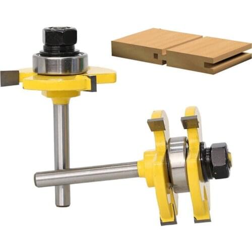 Tongue & Groove Joint Assembly Wood Router Bit Milling Cutter for Wood Woodworking 3 Teeth Joint Assemble Router Bits