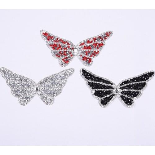 High Quality Iron-on Hotfix Rhinestone Patches Clothing Accessories Butterfly Motifs Sticker Thermal Transfer Garment Decoration