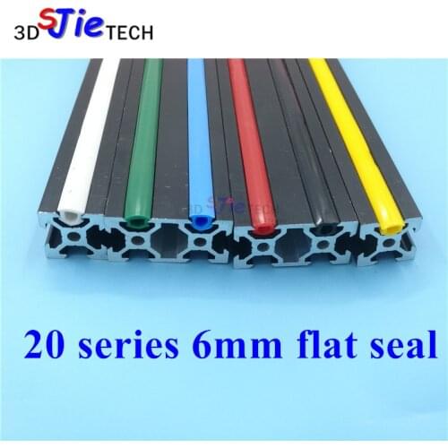 1 meter CNC C-Beam machine parts 20 series 6mm flat seal for 2020 aluminum profile soft Slot Cover/Panel Holder black/white/blue