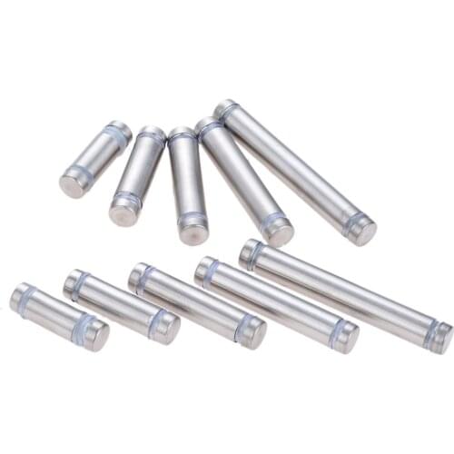 1pc Double-Head Stand Off Bolts Stainless Steel Mount Advertising Screw Mirror Glass Nail Fastener Pin 12x30/40/50/60/80mm Tool