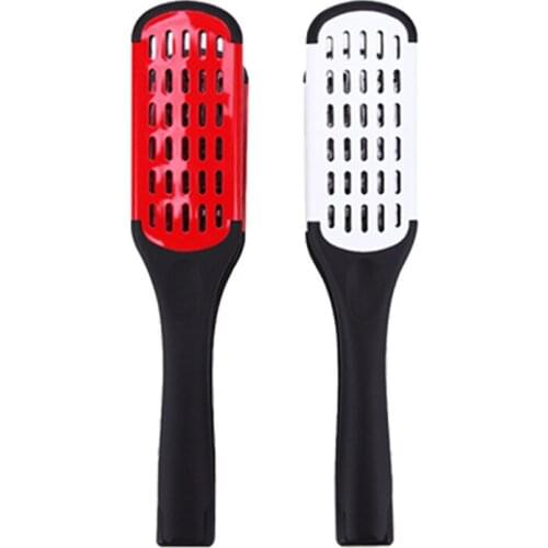 1pc Pro Hairdressing Straightener V-shape Straightening Hair Comb Splint Comb Double Brushes Nylon Comb Clamp Hair Styling Tool