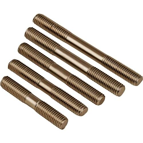 10pcs/lot Titanium Double End Stud bolt doublethread double thread dowel screw Ti bolts GR2 M10*30/40/45/50/55/60/80/100/120-200