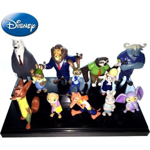 12Pcs/Set Disney Zootropolis Cartoon Action Model Doll Toys Anime Figures Judy Hopps Nick Wilde Fox Rabbit Kids Christmas Gifts