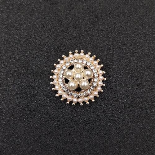 50pcs Round Pearl Crystal Rhinestone Appliques For Headband Metal strass Flatback Wedding Brides Girls Hairpin Hair Clip Decor