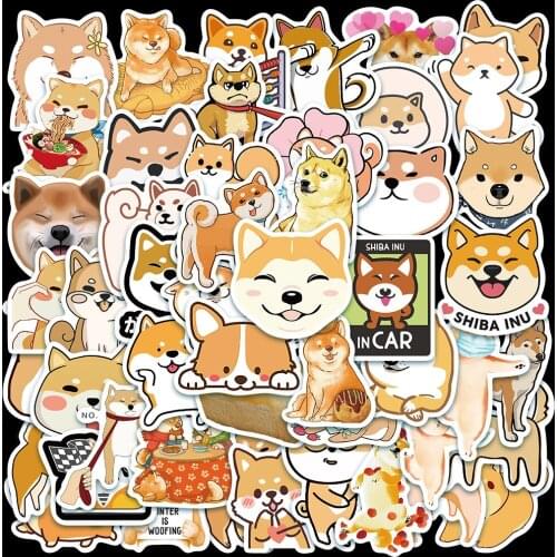 50pcs Cute Cartoon Animal Shiba Inu Graffiti Stickers For Trunk Snowboard Notebook Skateboard Laptop Decals Waterproof