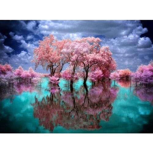 5D Diamond mosaic Diamond embroidery beautiful lake tree Full drill pictures of rhinestones 5d diy diamond painting Sets FG1934