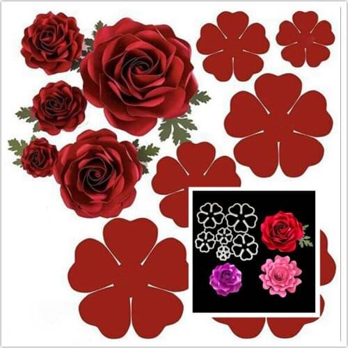 6pcs 3D Flower Metal Cutting Dies Scrapbooking Album Decor Embossing Card Craft