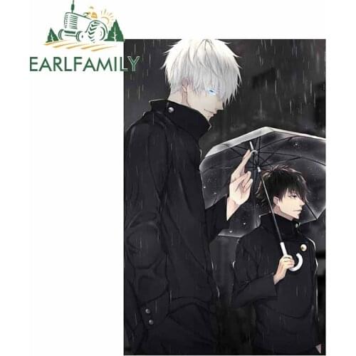 EARLFAMILY 13cm x 8.5cm for Jujutsu Kaiseng Car Stickers Waterproof Decal Air Conditioner Repair Decals VAN Decoration