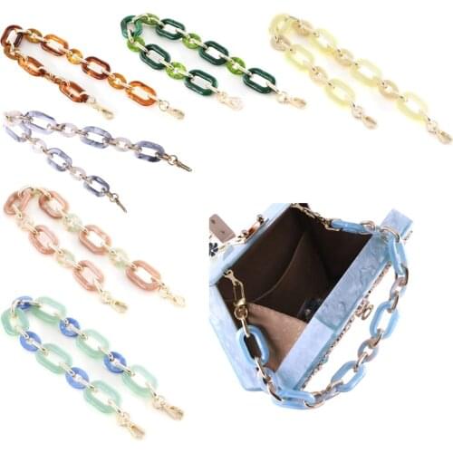 Bag Handle Chain DIY Acrylic Resin Handbag Strap Shoulder Purse Replacement Straps with Buckles for Bags