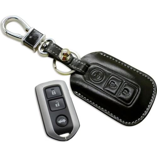 Genuine Leather key Fob Cover for Toyota Highlander Corolla Camry Vios Yaris Prado remote control case shell Auto accessories