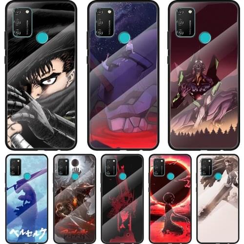 Anime Berserk Guts Tempered Glass Cover For Honor 30 20 10 9X 8X Pro Plus Lite Silicone Phone Case Coque