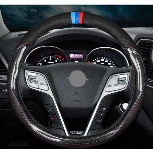 Carbon Fiber Leather Steering Wheel Cover For OPEL Antara Astra GTC Zafira Insignia Meriva Karl Corsa Grandland X Accessories