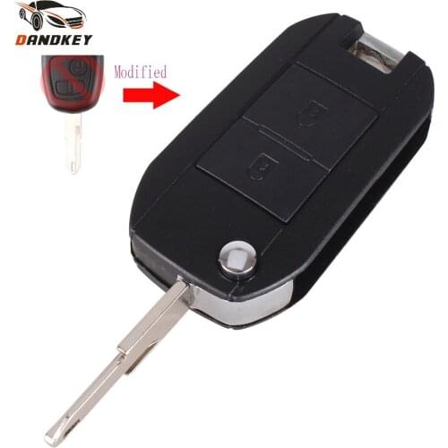 Dandkey Modified Remote Entry Key Fob Shell Case 2 Buttons For Peugeot 106 206 306 406 Free Shipping