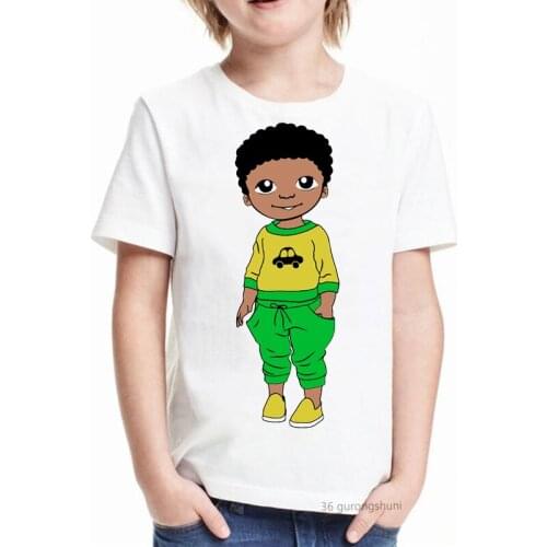 Kids Clothes Boys T-shirt Cute African Black Melanin Poppin Print Pattern Boys 2021 Fashion Summer Tops Children T Shirt