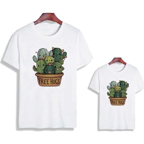 Design Family Look Mother and Daughter T-shirt Multiple cute cacti Graphic Breathable Clothes Popular Fashion Kawaii T-Shirt