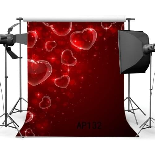 Photography Backdrops Valentines Day Bokeh Halos Twinkle Sparkle Sequin Red Hearts Newborn Baby Kids Background
