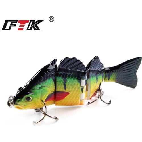 FTK 4 Segments 20g/10cm Fishing Bass Lure Crankbait Swimbait Sinking Wobblers Multi Jointed with Treble Hook Fishing Tackle Isca