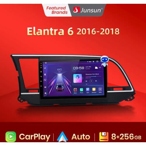 Junsun V1 AI Voice Control CarPlay Car Radio Multimedia Player For Hyundai Elantra 2015-2018 Andorid 10 Auto GPS 2din autoradio
