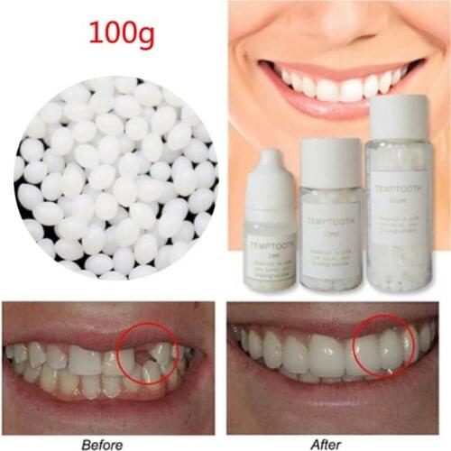 K3NF 10g/50g/100g Temporary False Teeth Gaps Repair Kit Vampire Adhesive Denture Solid Glue Whitening Beauty Cosplay Tool