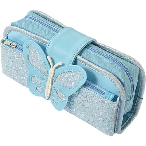 Pencil Cases Kawaii Sequins Case Stationery Estuche Material Escolar Cute Butterfly Pen Bags Piorniki Etui Estojo Pencilcase Box