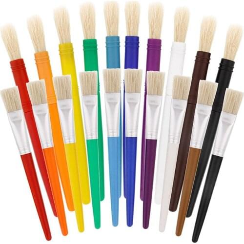 10Pcs Watercolor Gouache Paint Brushes Different Shape Round Pointed Tip Bristle Painting Brush Set Paint Art Supplies 03188