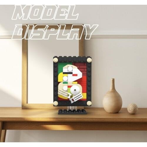 MOC Pixel Art Diy Dream Painting Famous Painter Van Gogh Hanging Painting Model Building Block Toy Educational Toy Children