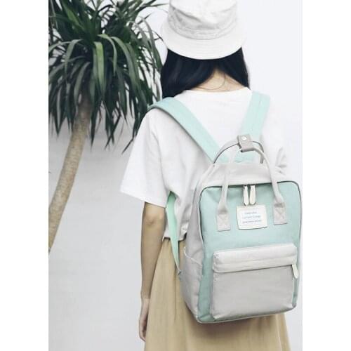 2021 Fashion Women Waterproof Canvas Backpack Female School Bag For Teenagers Girl Oversize Hight Quality Shoulder Rucksack