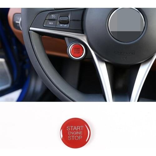 3 Colors ABS Plastic Sticker Car Start Engine Stop Cover Trim for Alfa Romeo Giulia Stelvio 2017-2020 Models Accessories