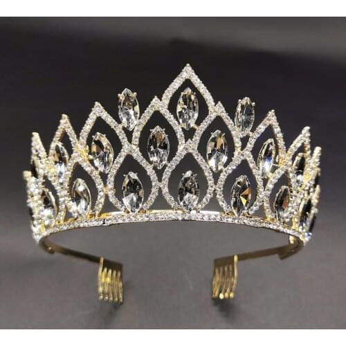 New Luxury Crowns Beautiful Headpiece Wedding Crown Wedding Tiaras Hair Accessories for Prom Birthday Costume Party BH