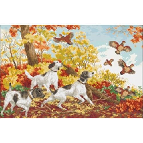 Hunting season patterns counted 11CT 14CT 18CT Cross Stitch Set DIY Cross-stitch Kits Embroidery Needlework Home Decor